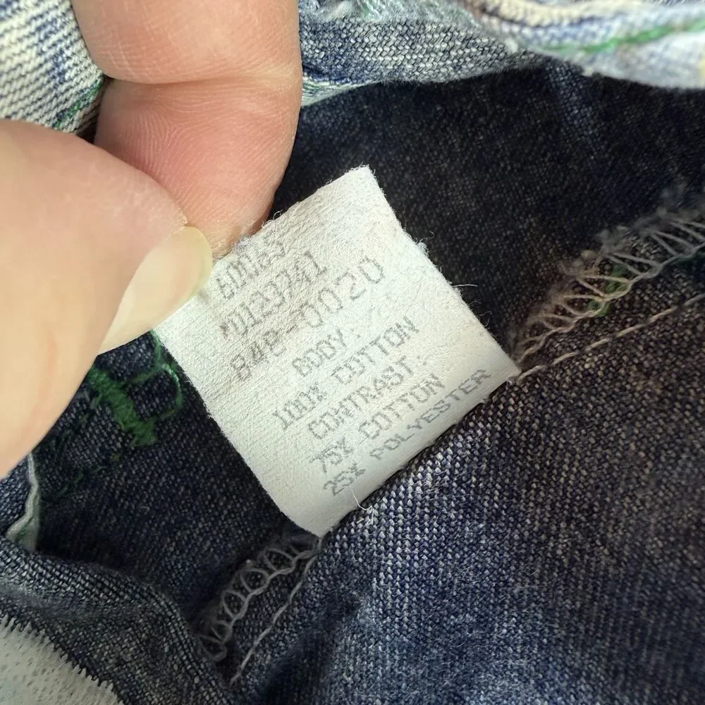 Vintage OshKosh B'Gosh Denim Overalls Sz 18 Months USA Made Acid Wash 3D Bugs